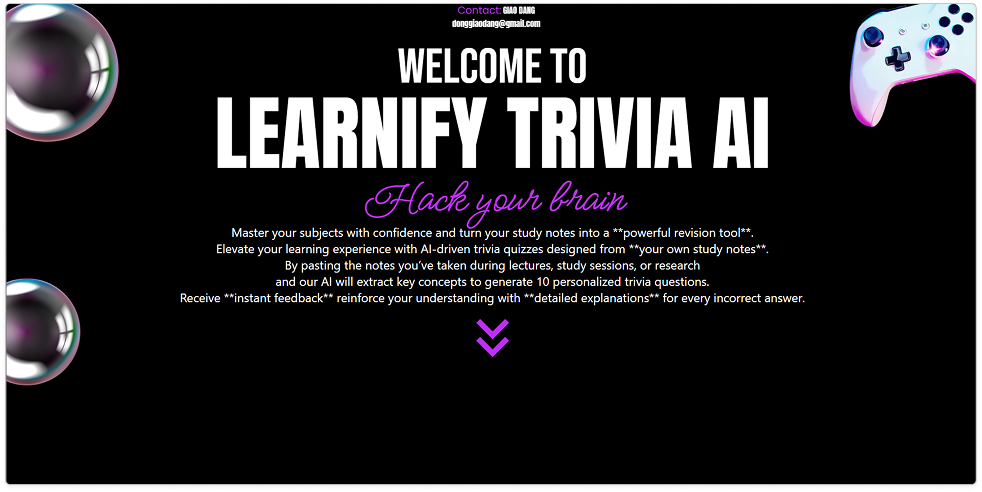 Learnify Trivia AI – Personalized Quiz Generator